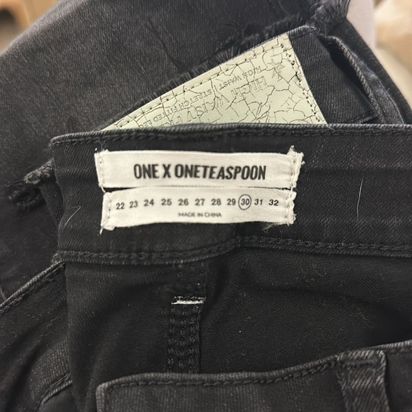 REVOLVE One x OneTeaspoon High Waist Freebird II Black Stretch Skinny Jeans 30 - Picture 6 of 7